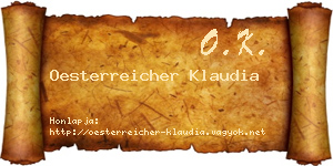 Oesterreicher Klaudia névjegykártya